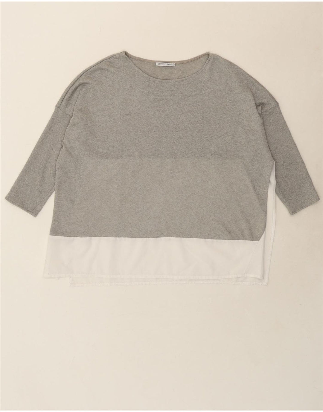 ZARA Womens Oversized Boat Neck Jumper Sweater UK 14 Medium Grey Vintage Zara and Second-Hand Zara from Messina Hembry 