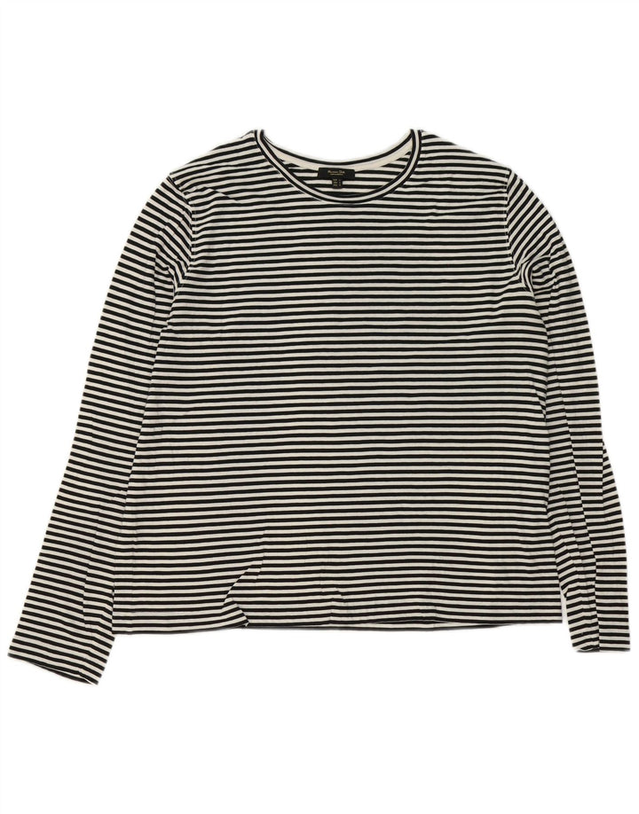 Top pentru femei Massimo Dutti cu mânecă lungă UK 16, mare, alb, cu dungi