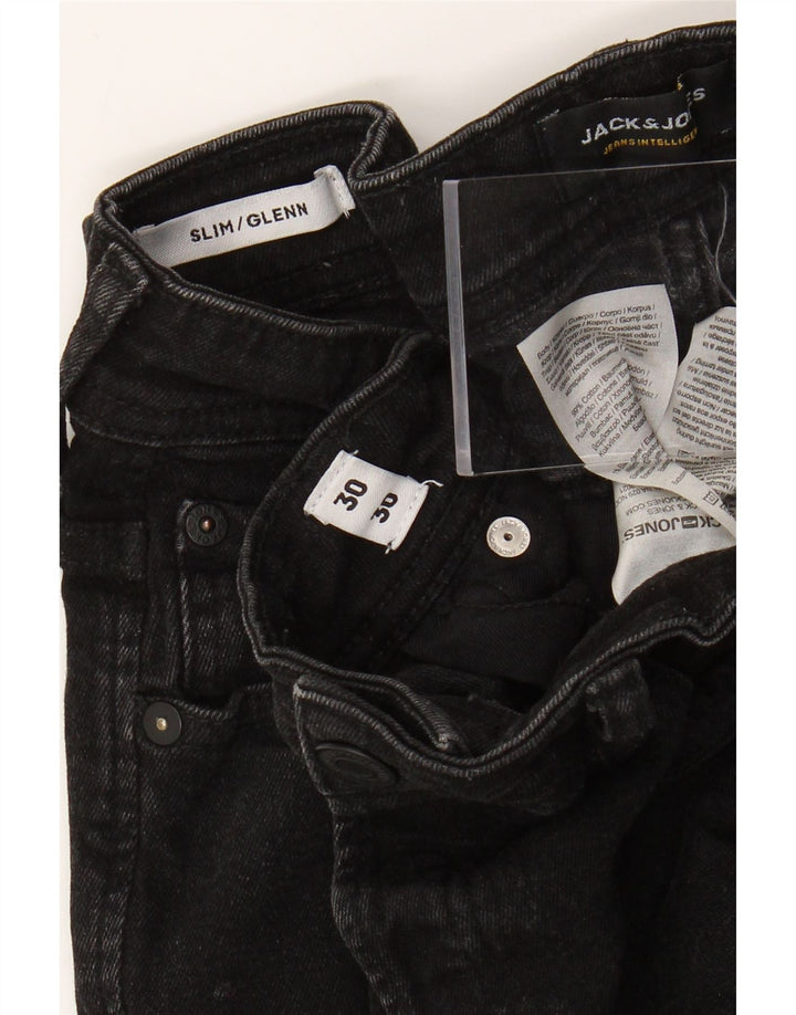 Blugi Jack & Jones GLENN Slim pentru bărbați W30 L30 bumbac negru