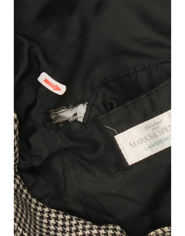 Marks & Spencer jachetă lungă pentru bărbați UK 40 Medium Black Houndstooth