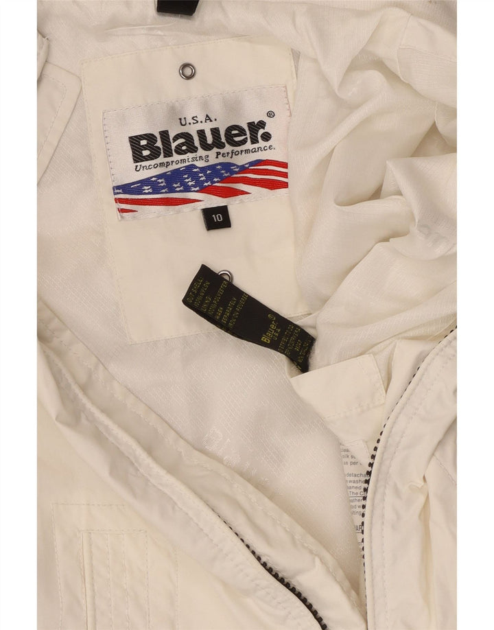 Jachetă Bomber pentru fete Blauer, 9-10 ani, alb, nailon