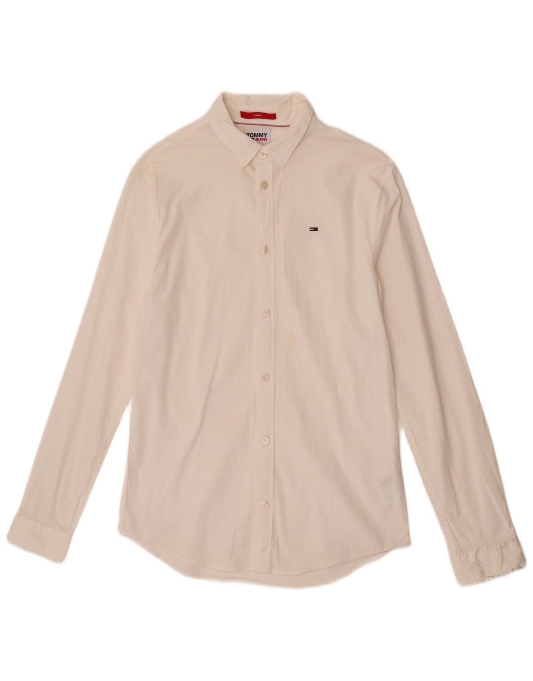 Cămașă Slim Fit Tommy Hilfiger pentru bărbați din bumbac alb mediu