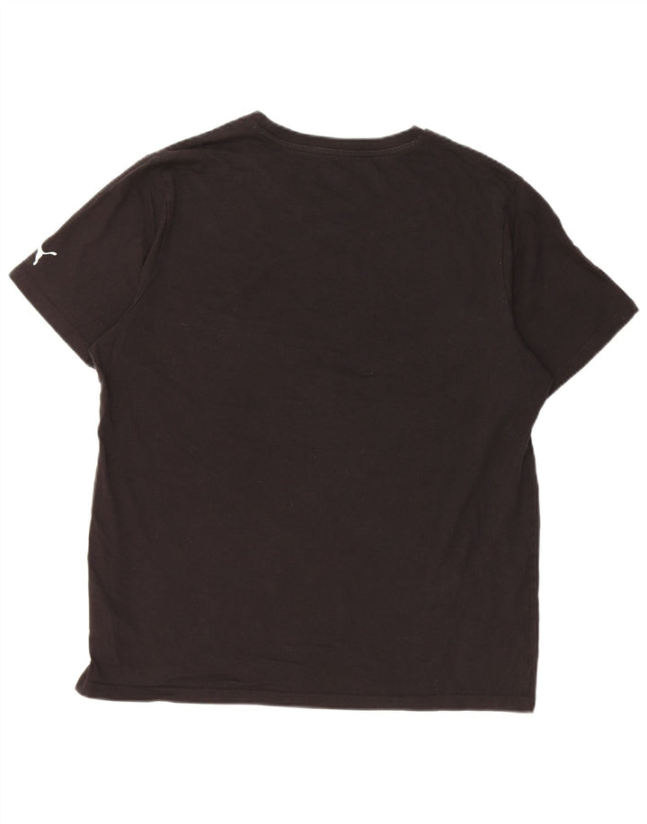 Tricou grafic PUMA pentru bărbați Top mare din bumbac negru