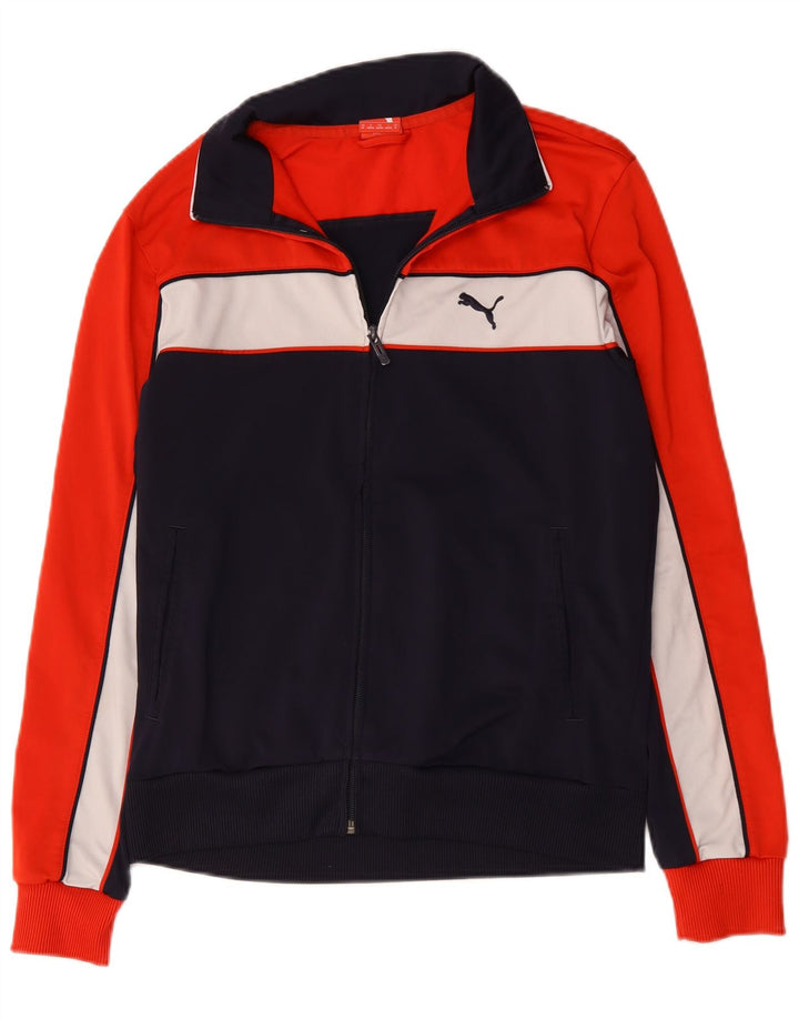 Jachetă de trening Puma pentru bărbați, poliester color bloc, albastru marin mediu