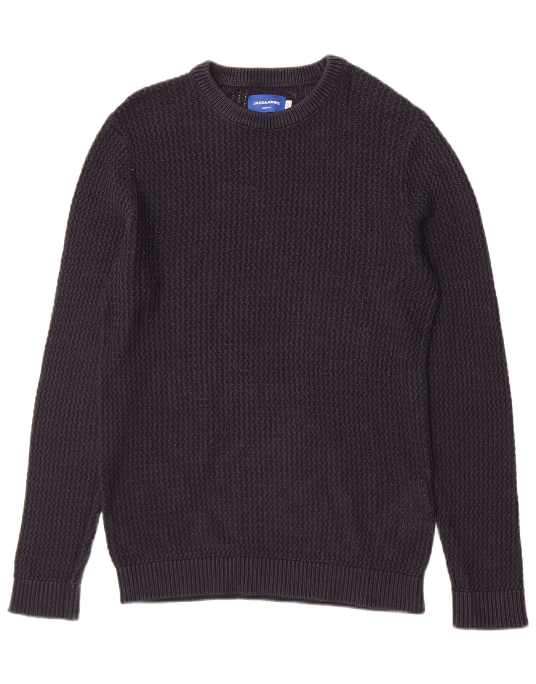 Pulover Jack & Jones pentru bărbați cu decolteu rotund, acrilic, albastru bleumarin mediu