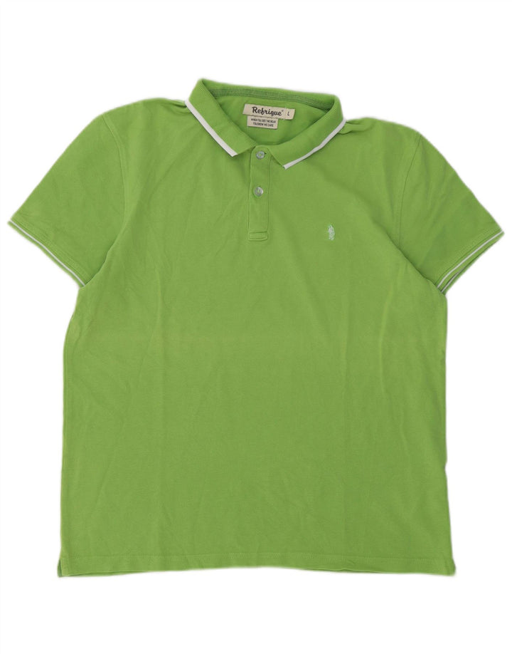 Tricou polo pentru bărbați Refrigiwear, bumbac verde mare