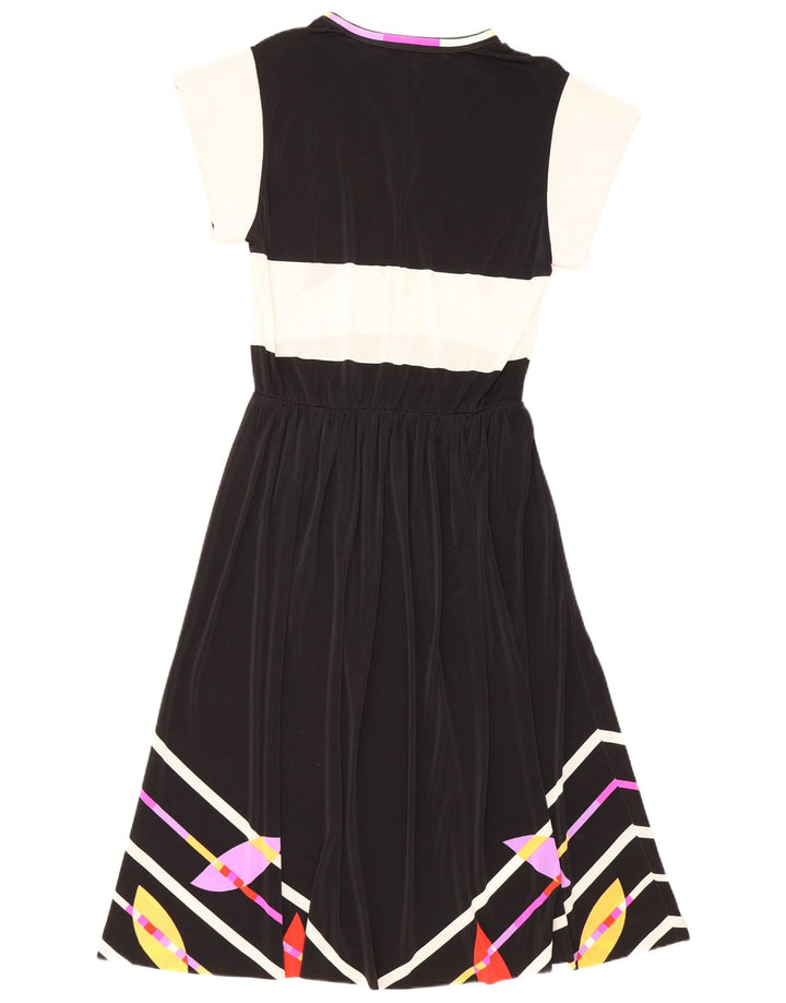 Rochie Maxi Vintage pentru Damă IT 46 Poliamidă Florală Neagră Mare