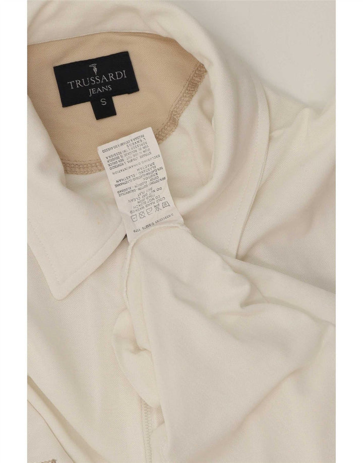 Tricou polo Trussardi Jeans pentru bărbați, bumbac alb mic