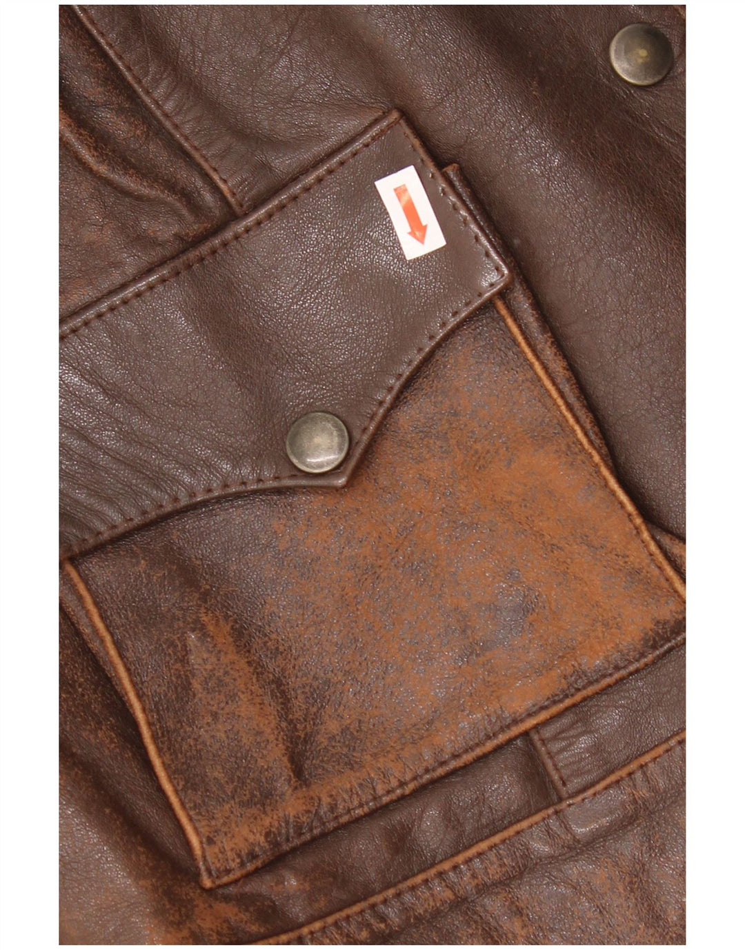 Jachetă de piele vintage pentru femei UK 10 Maro mic