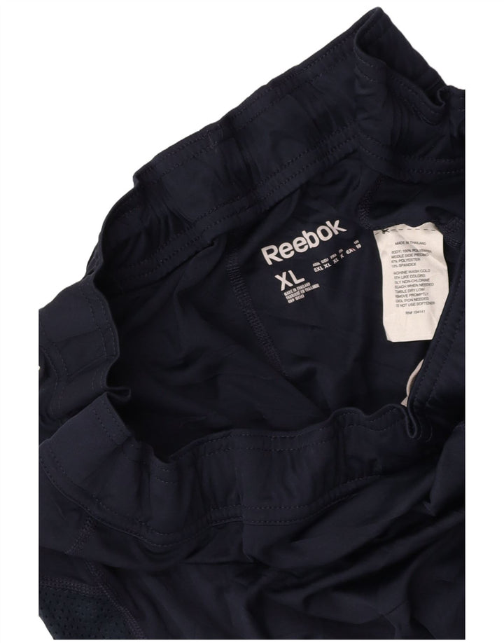 Pantaloni scurti sport REEBOK pentru femei UK 16, mari, bleumarin, poliester color bloc