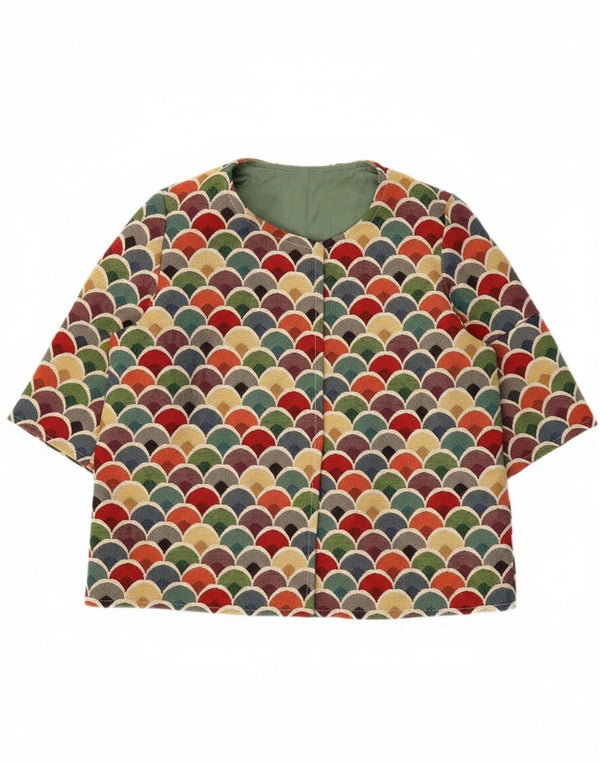 Blazer vintage pentru femei cu mâneci 3/4 UK 12 Medium Multicolor