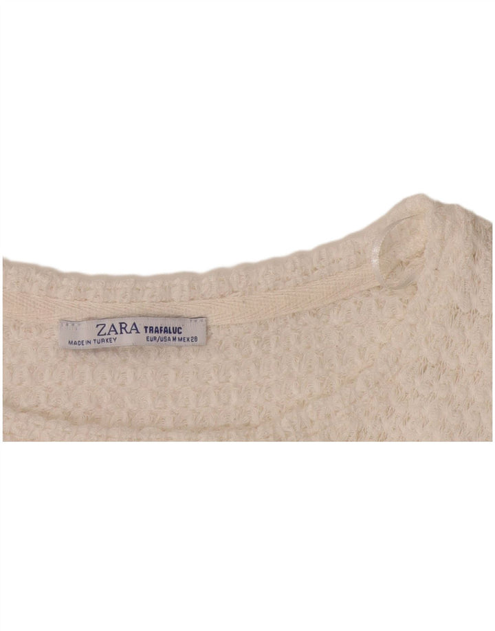 Bluză din tricot Trafaluc pentru femei Zara UK 14 Medium White
