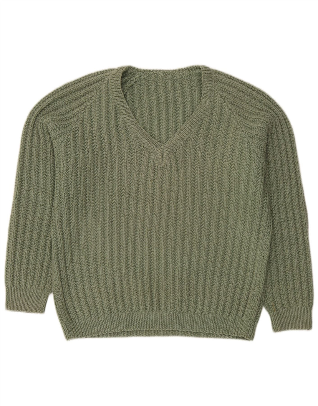 Pulover vintage pentru bărbați cu decolteu în V, XL, verde