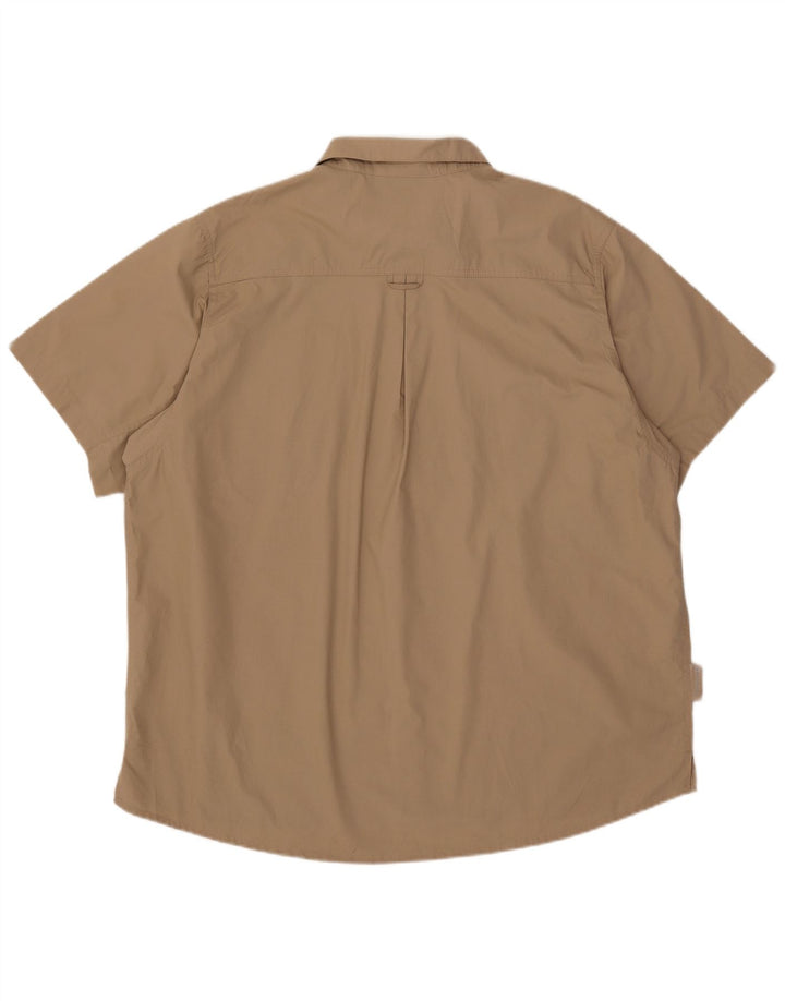 Cămașă cu mânecă scurtă pentru bărbați Mountain Warehouse, poliester bej 2XL