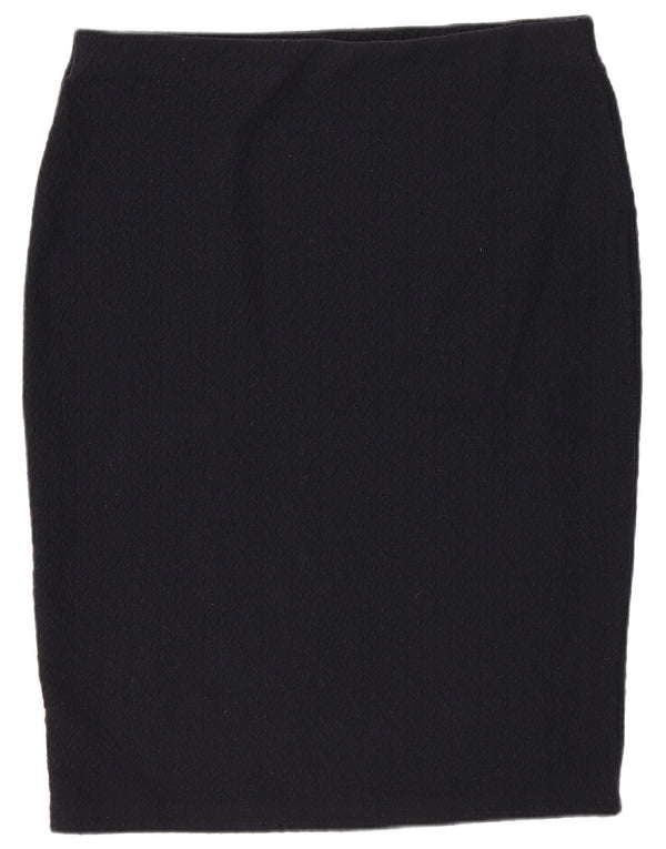 Fusta creion pentru femei Marks & Spencer UK 14 mare W32 poliester bleumarin