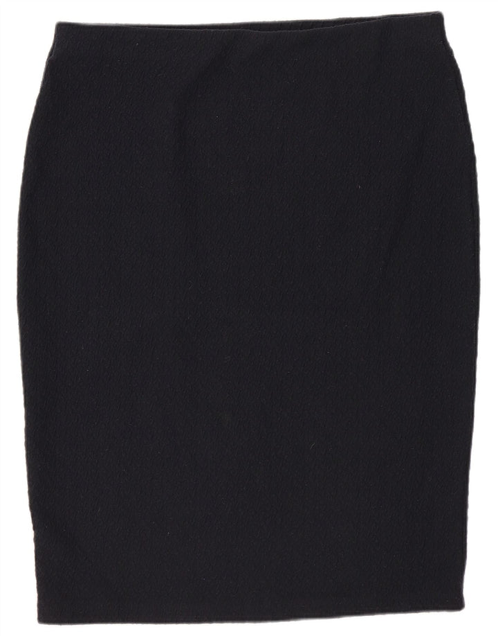 Fusta creion pentru femei Marks & Spencer UK 14 mare W32 poliester bleumarin
