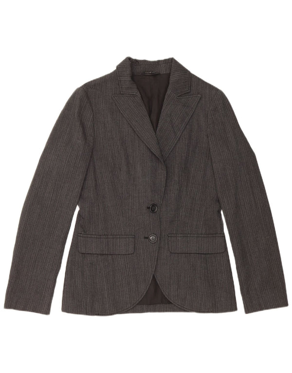 Blazer Vintage pentru femei cu 2 nasturi IT 42 Lână gri mediu
