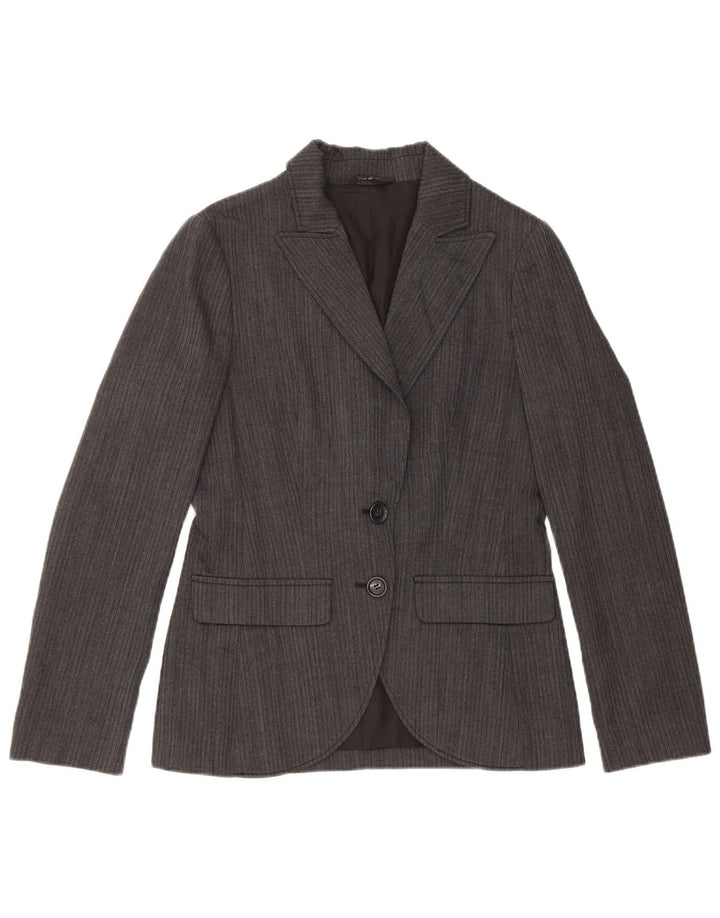 Blazer Vintage pentru femei cu 2 nasturi IT 42 Lână gri mediu