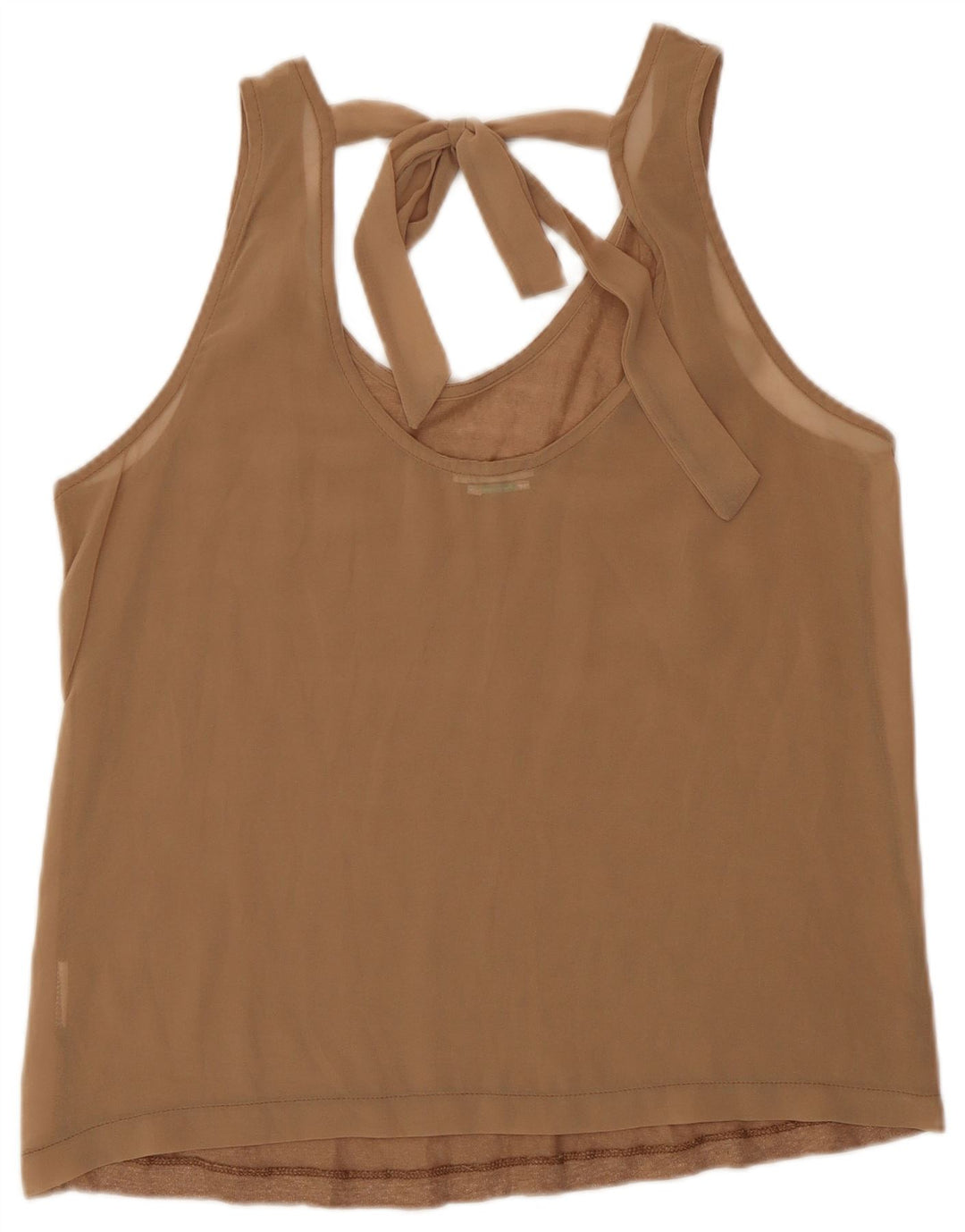 Benetton Femei Vest Top UK 12 Medium Bej In