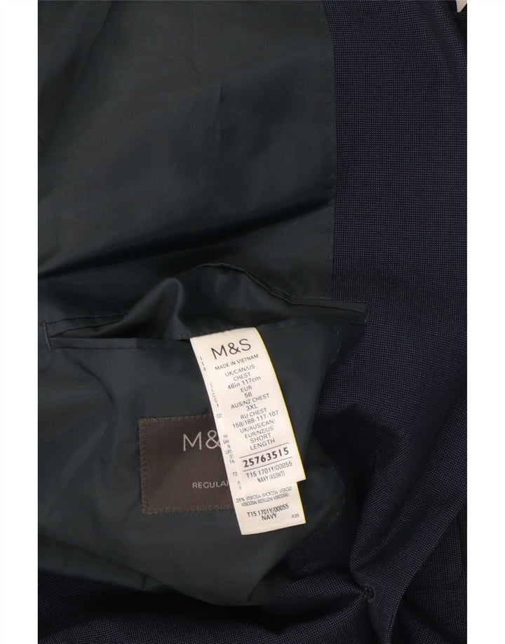 Jachetă pentru bărbați Marks & Spencer, cu 2 nasturi, UK 46 XL, poliester bleumarin