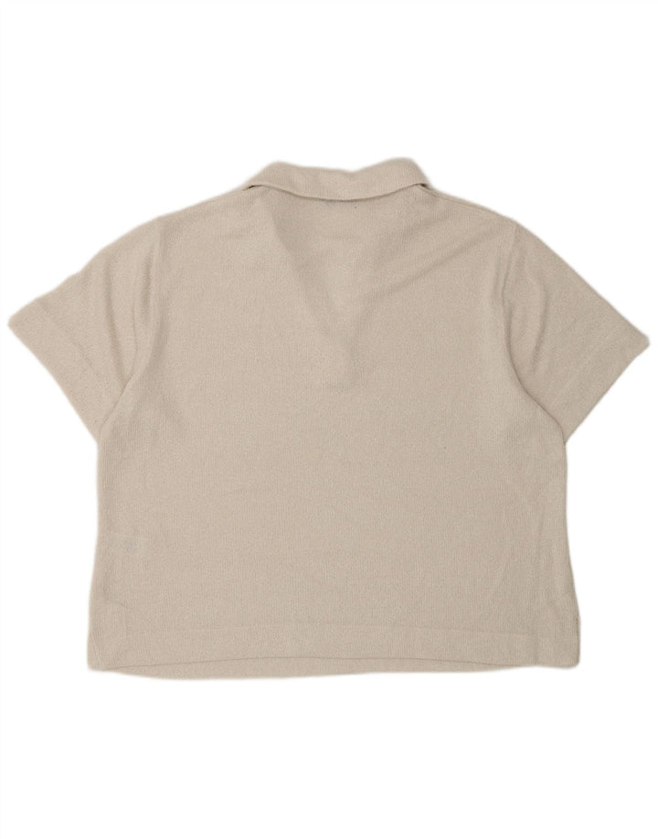 Tricou polo pentru femei Marks & Spencer UK 16 mare poliester alb