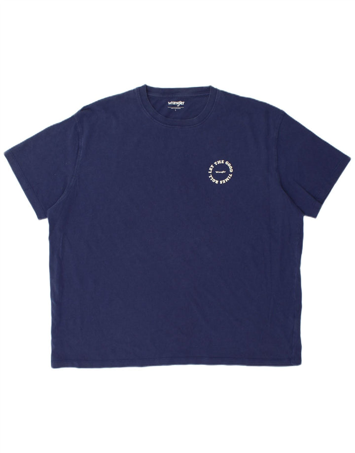 Tricou pentru bărbați WRANGLER Top mare din bumbac bleumarin