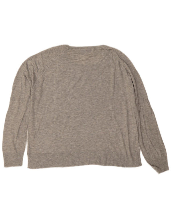 Pulover pentru femeie Zara cu gât de barcă UK 18 XL, viscoză gri
