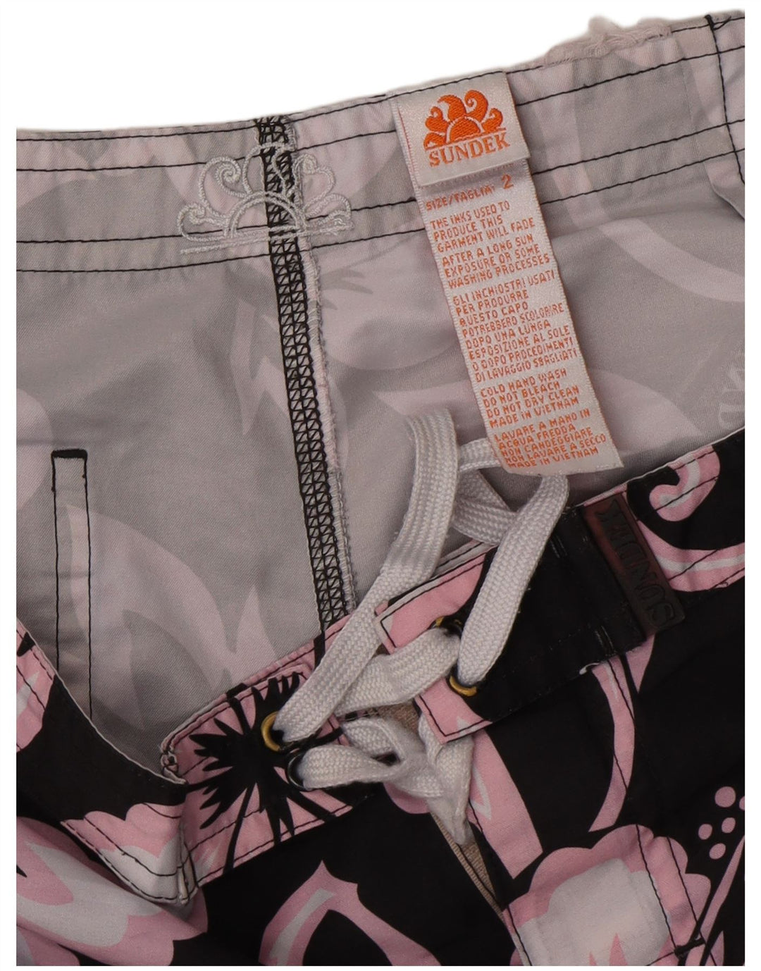 SUNDEK Pantaloni scurți de înot pentru femei US 2 XS W28 Poliester floral negru