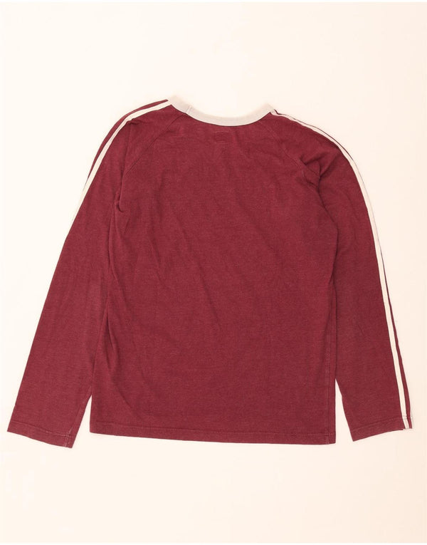 Top pentru bărbați Adidas cu mânecă lungă, bumbac mediu burgundă
