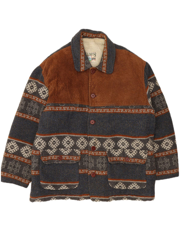 Jachetă Sherpa pentru bărbați VINTAGE UK 42 XL Bleumarin Fair Isle