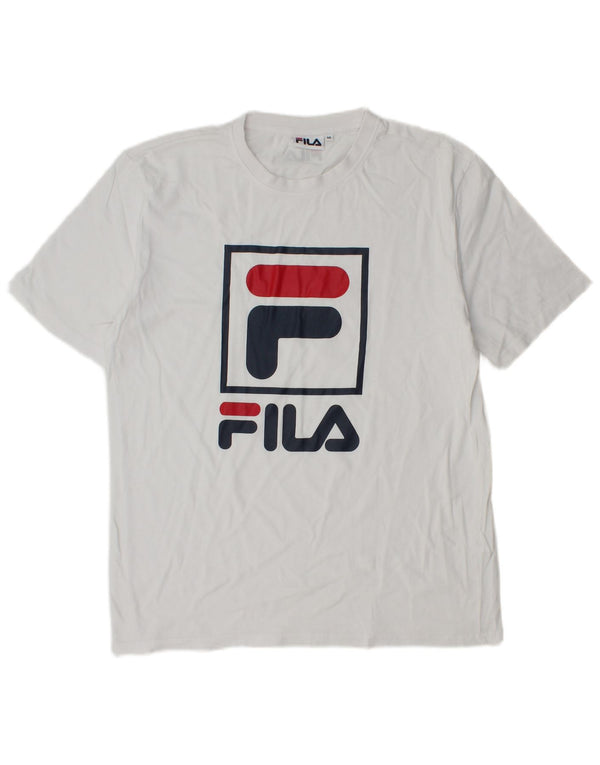 Tricou cu grafic Fila pentru bărbați Top Medium Alb Bumbac