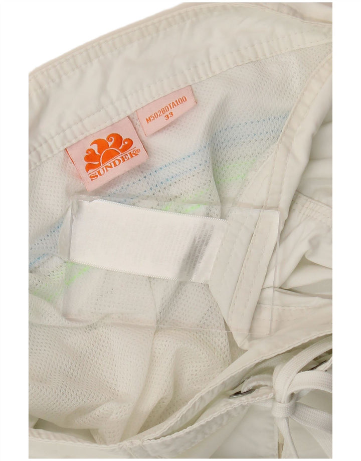 Sundek Pantaloni scurți de înot pentru bărbați, nailon, alb, mari