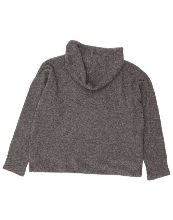 Pulover cu glugă supradimensionat pentru femei Zara UK 10 Poliester gri mic
