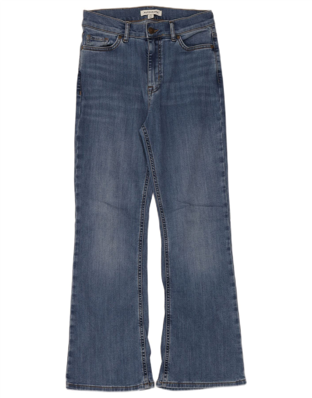 Blugi evazați cu autograf pentru femei Marks & Spencer UK 10 Small W26 L30 Blue