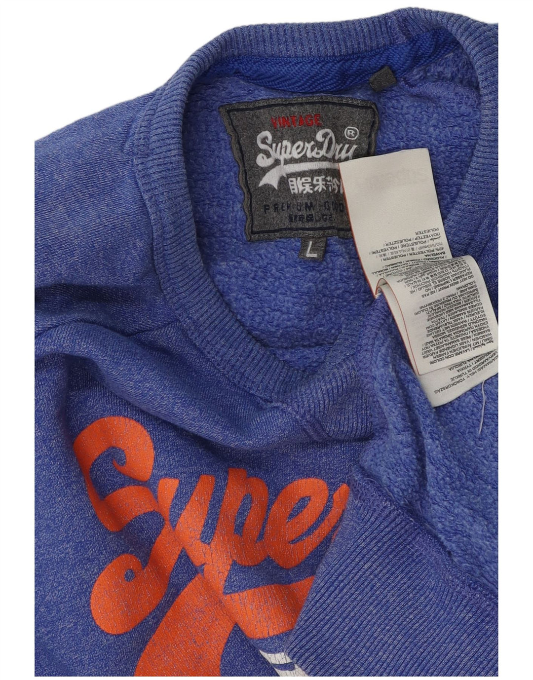 Pulover grafic pentru bărbați Superdry, bumbac mare, albastru