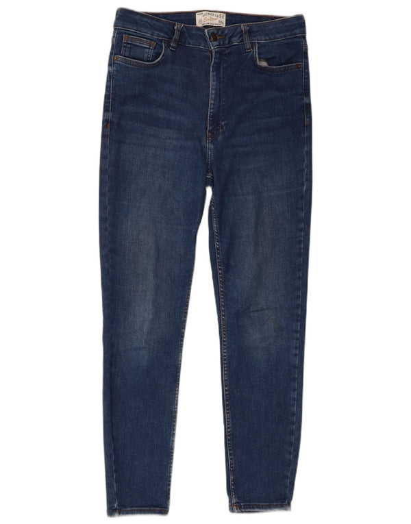 Fat Face Blugi Harlow Tapered pentru femei UK 12 Medium W28 L26 Blue Bumbac