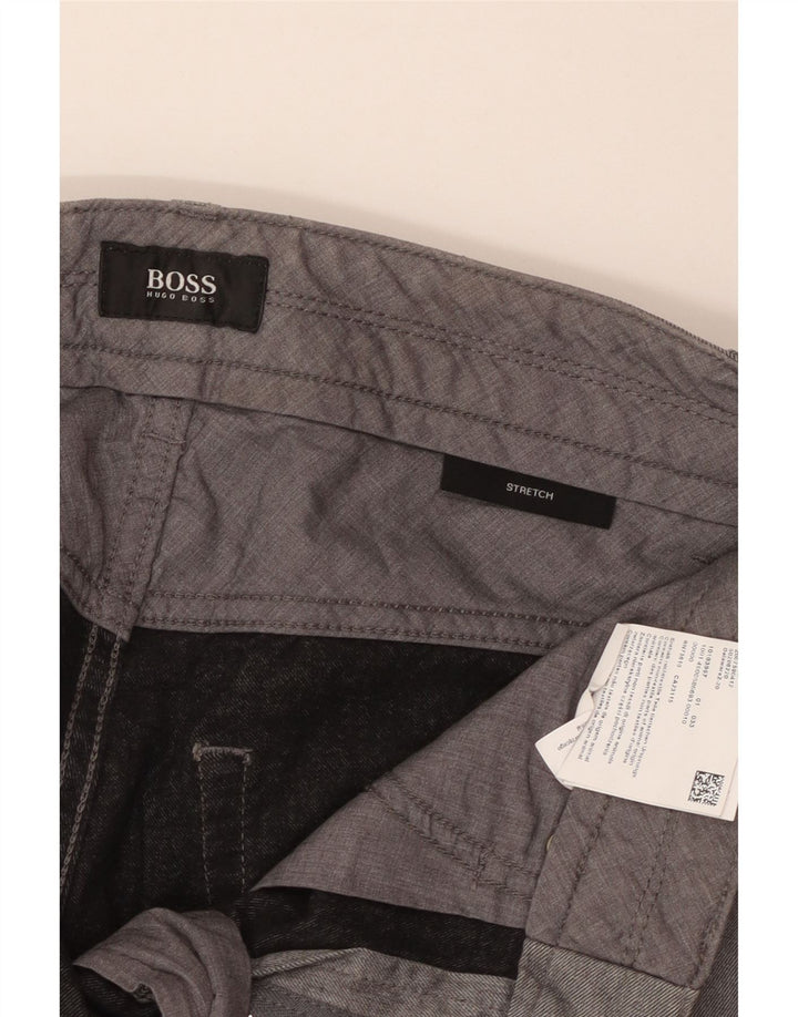 Pantaloni casual drepti pentru bărbați HUGO BOSS L30 L28 bumbac gri