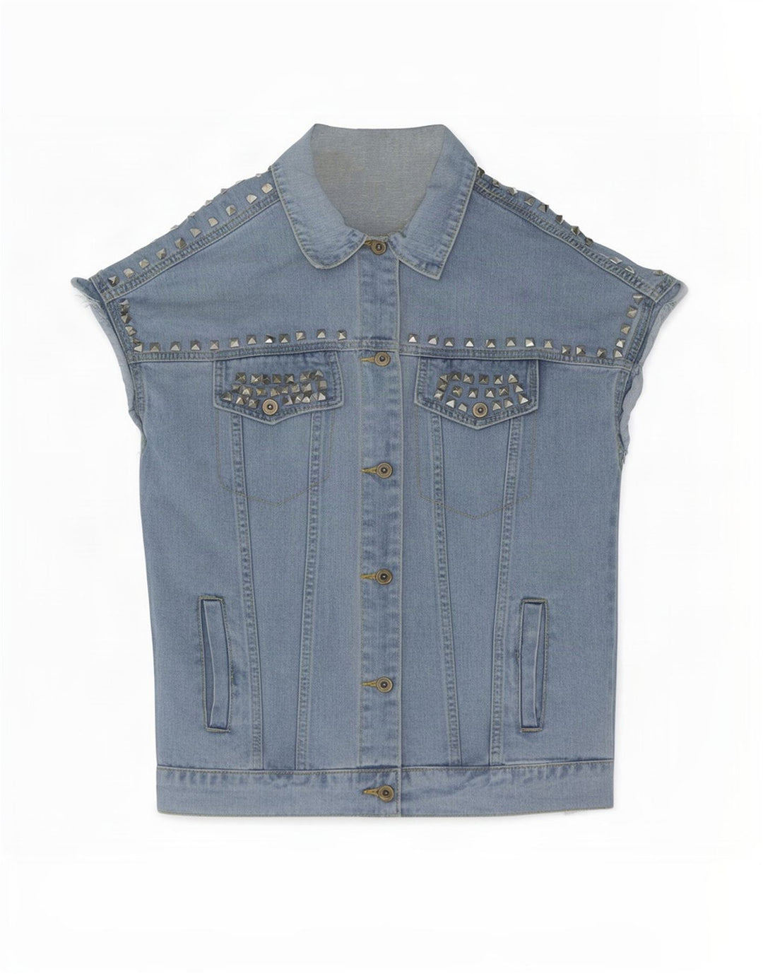 Jachetă de blugi vintage cu mânecă scurtă pentru femei UK 16 Large Blue