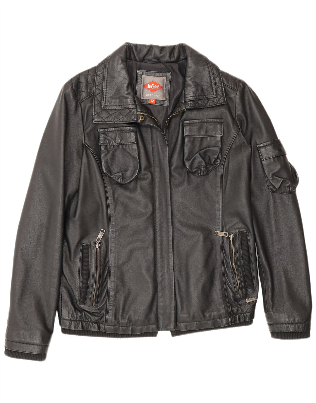 Jachetă de piele Lee Cooper pentru femei UK 12 Medium Black