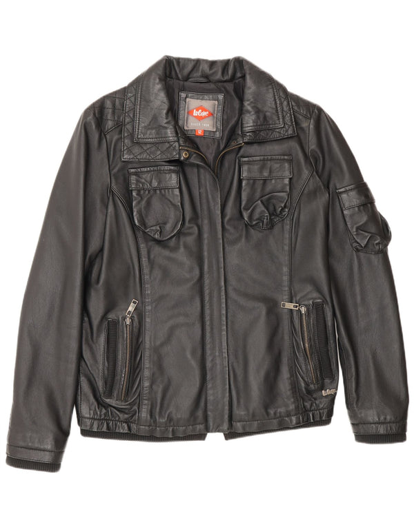 Jachetă de piele Lee Cooper pentru femei UK 12 Medium Black