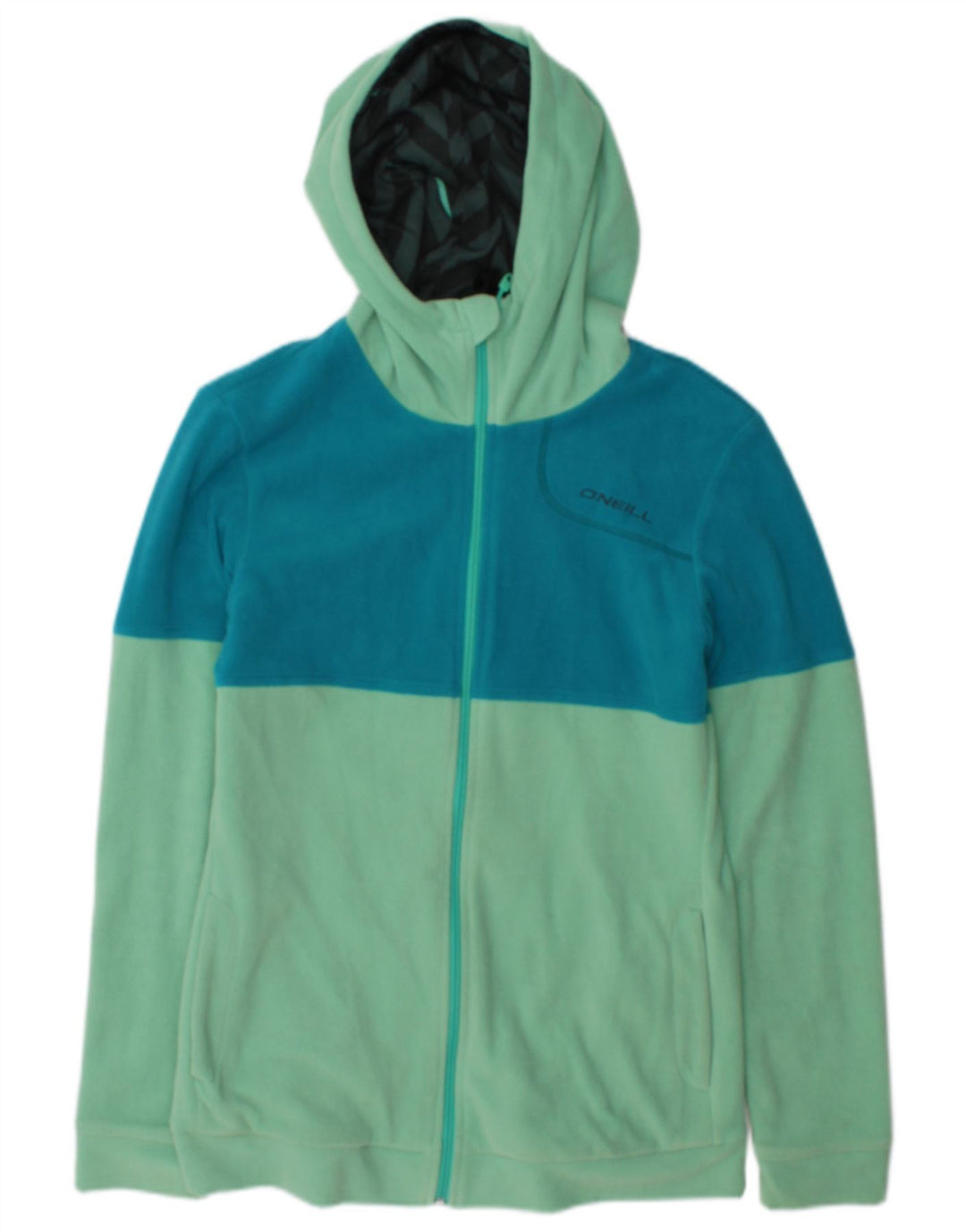 Jachetă fleece cu glugă O'Neill pentru femei UK 12 Medium Green Colorblock