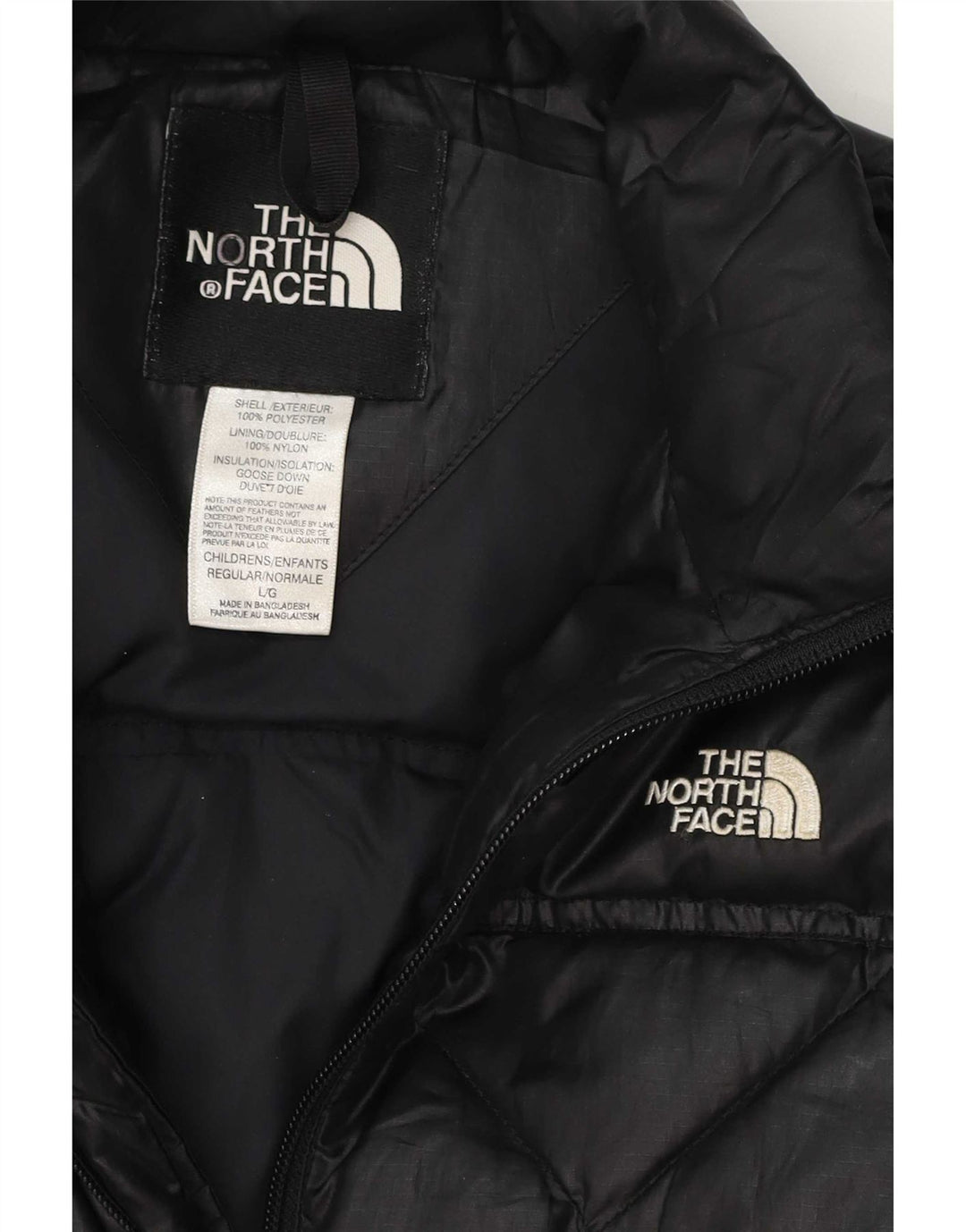 Jachetă căptușită pentru fete The North Face 11-12 ani, mare, poliester negru