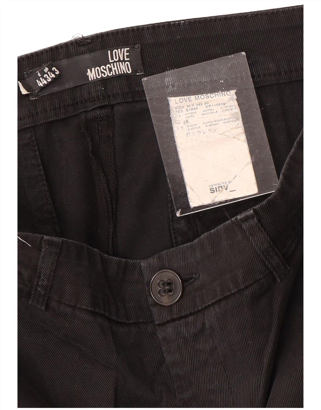 Pantaloni chino drepți pentru femei MOSCHINO L34 L29 bumbac negru