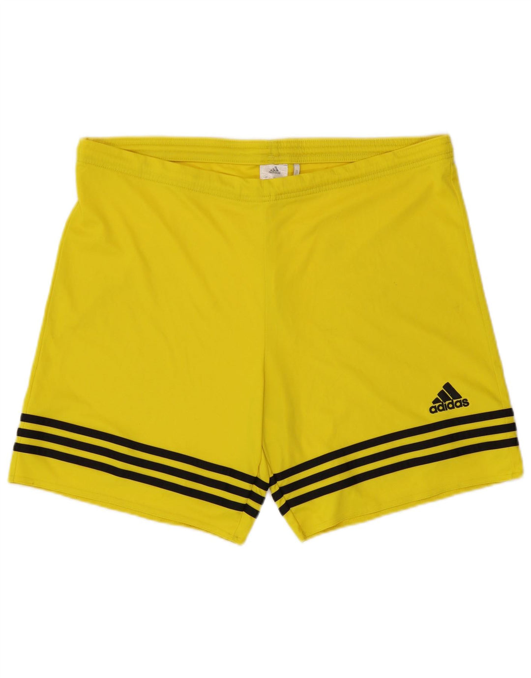 Pantaloni scurți sport adidas pentru bărbați, poliester cu dungi mari, galbene