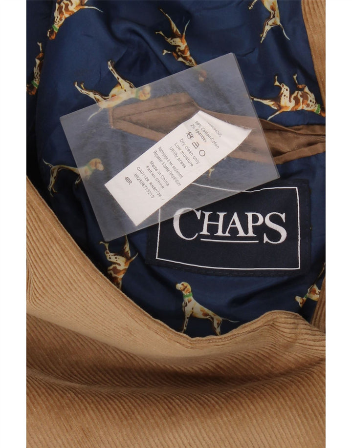 CHAPS Jachetă pentru bărbați din velur cu 2 nasturi din bumbac maro UK 48 4XL