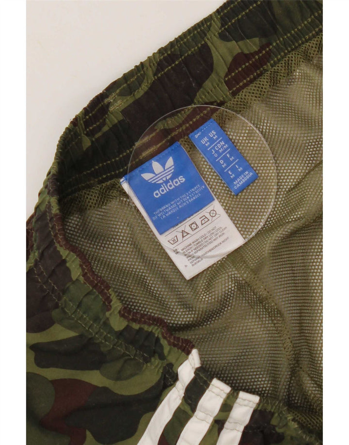 Pantaloni scurți sport Adidas pentru bărbați, poliester camuflaj mediu kaki