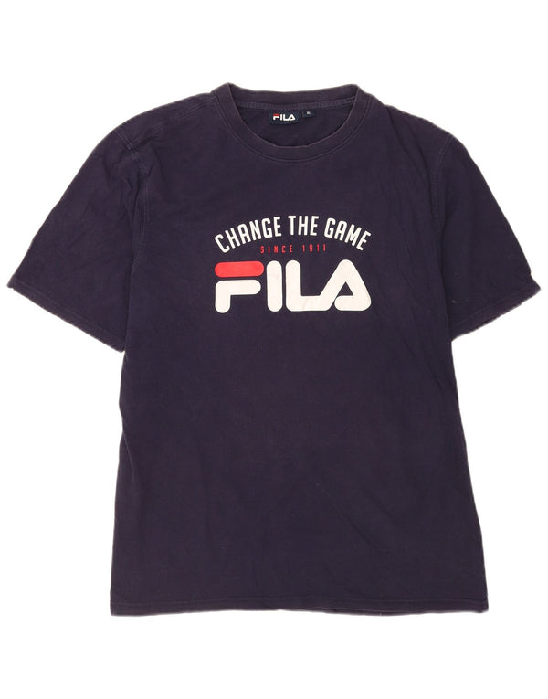 Tricou cu grafică pentru bărbați Fila Top XL Bumbac bleumarin