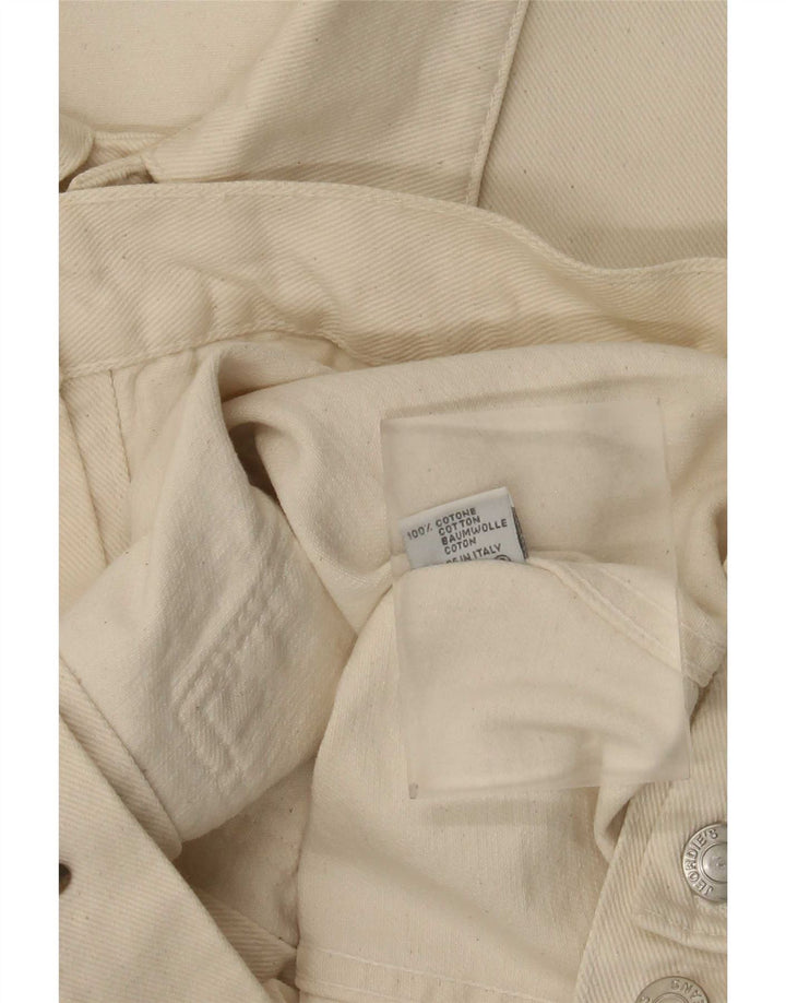 Jachetă de blugi vintage pentru femei UK 20 2XL din bumbac alb