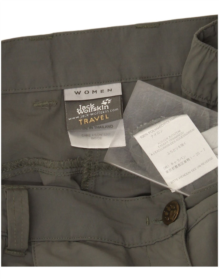 Jack Wolfskin Pantaloni cargo tăiați pentru femei L32 L23 Kaki Poliamidă