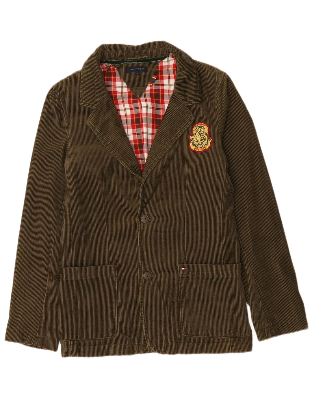 Sacou blazer din velur cu 2 nasturi Tommy Hilfiger pentru băieți 15-16 ani kaki